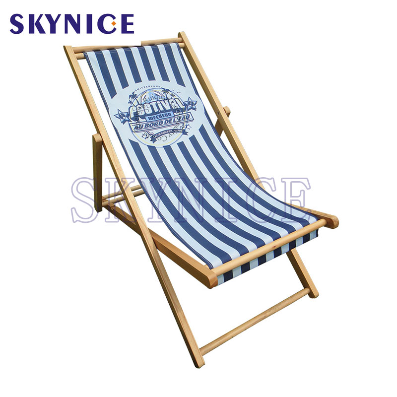 Personalizado Casual Home Adjustable Wooden Foldable Beach Sling Chair