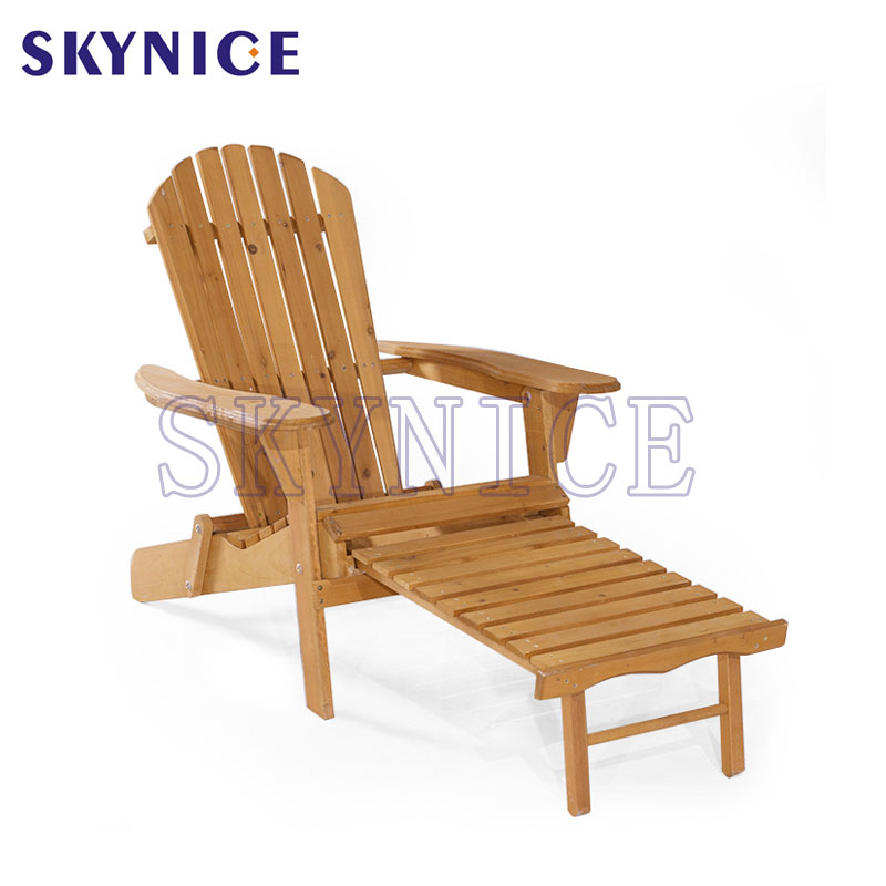 Cadeira Garden Beach Wood Adirondack Chair With Footrest